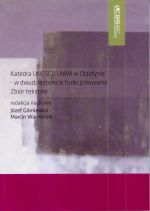 Okładka książki: Katedra UNESCO UWM w Olsztynie