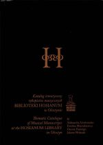 Okładka książki: Katalog tematyczny rękopisów muzycznych Biblioteki Hosianum w Olsztynie
