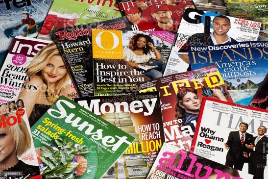 Magazyn „O, The Oprah Magazine” pośród innych popularnych czasopism amerykańskich