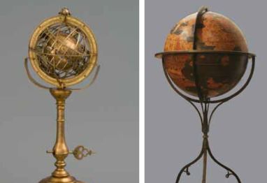 Dwa zabytkowe globusy, które już na początku XVI wieku pokazywały niedawno odkryte obie Ameryki